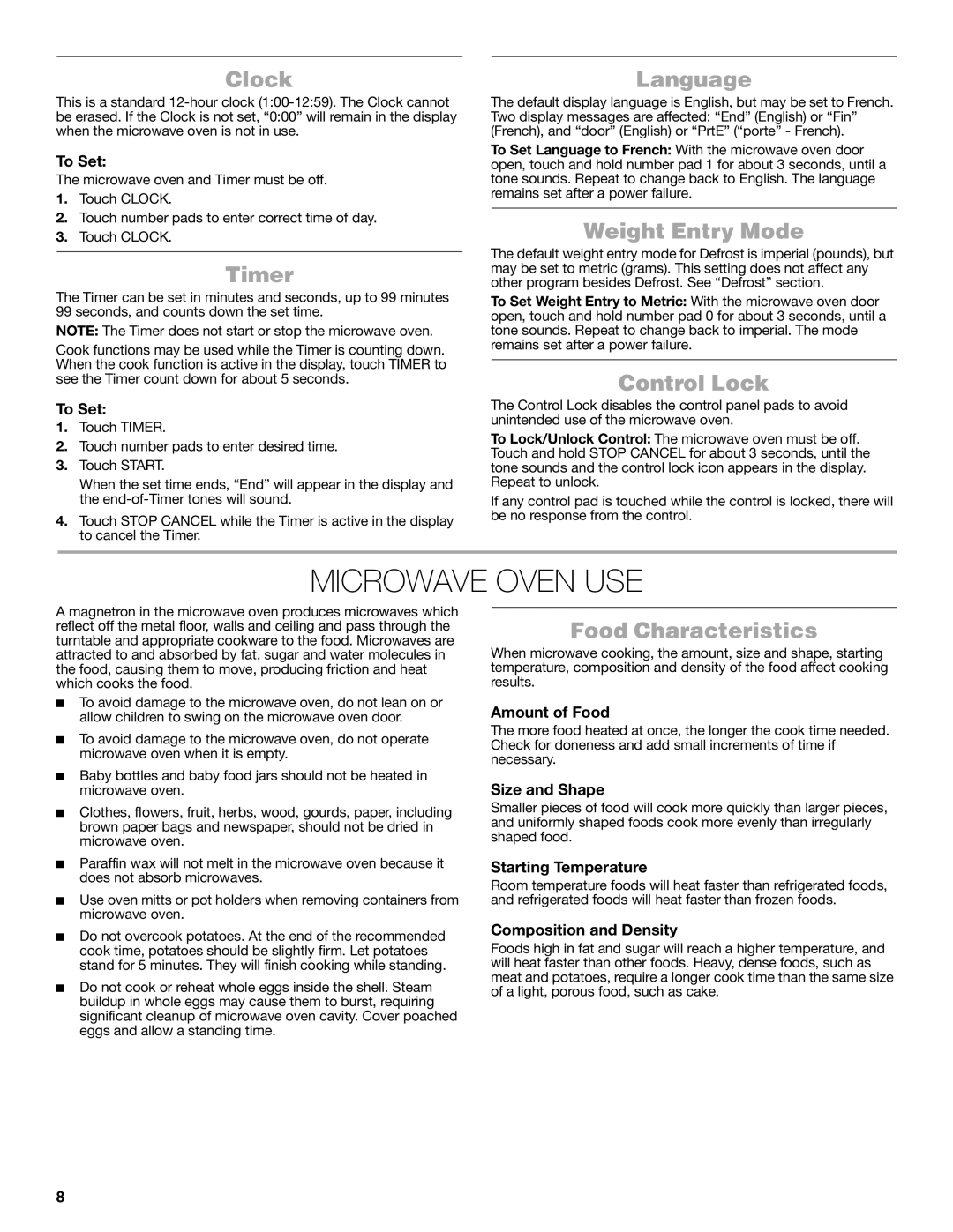 Jenn-Air W10491278A manual Microwave Oven USE 