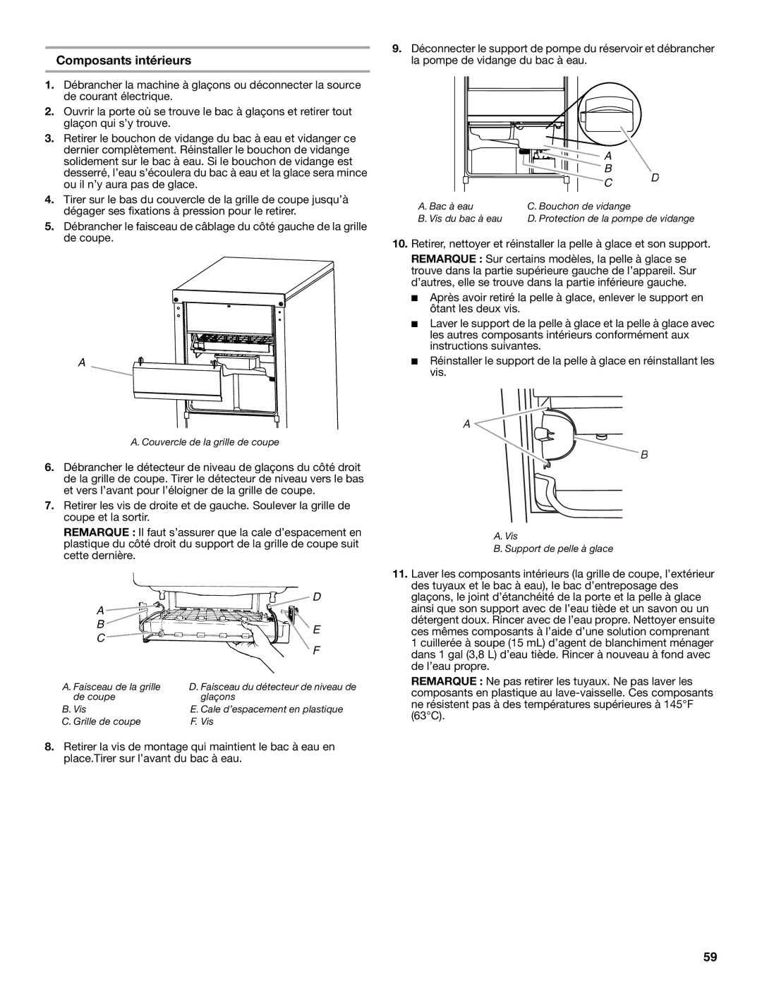 Jenn-Air W10519943B manual Composants intérieurs 