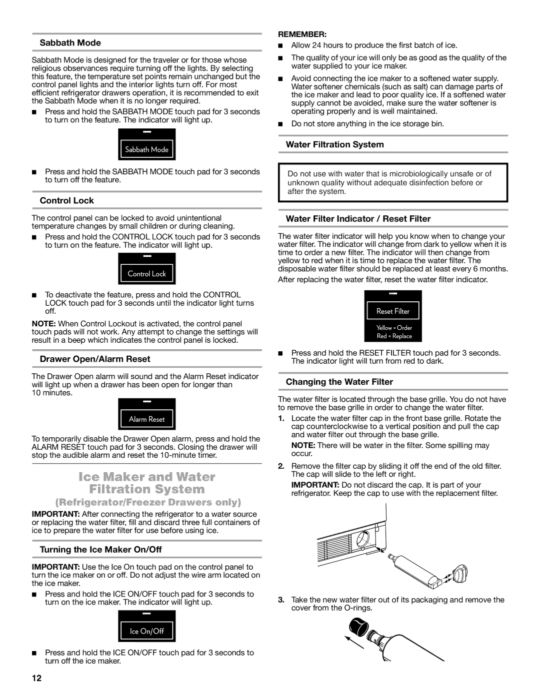 Jenn-Air W10549548A manual Ice Maker and Water Filtration System 