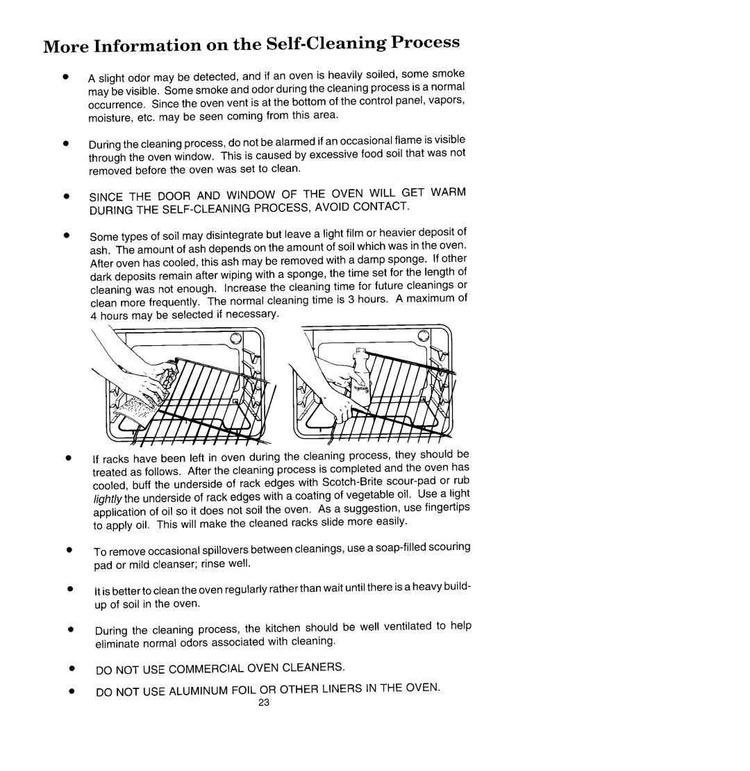 Jenn-Air W131 manual More Information on the Self-Cleaning Process 