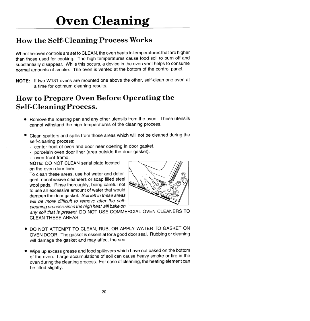 Jenn-Air W131 manual Oven Cleaning, How the Self-CleaningProcess Works, How to Prepare Oven Before Operating the 