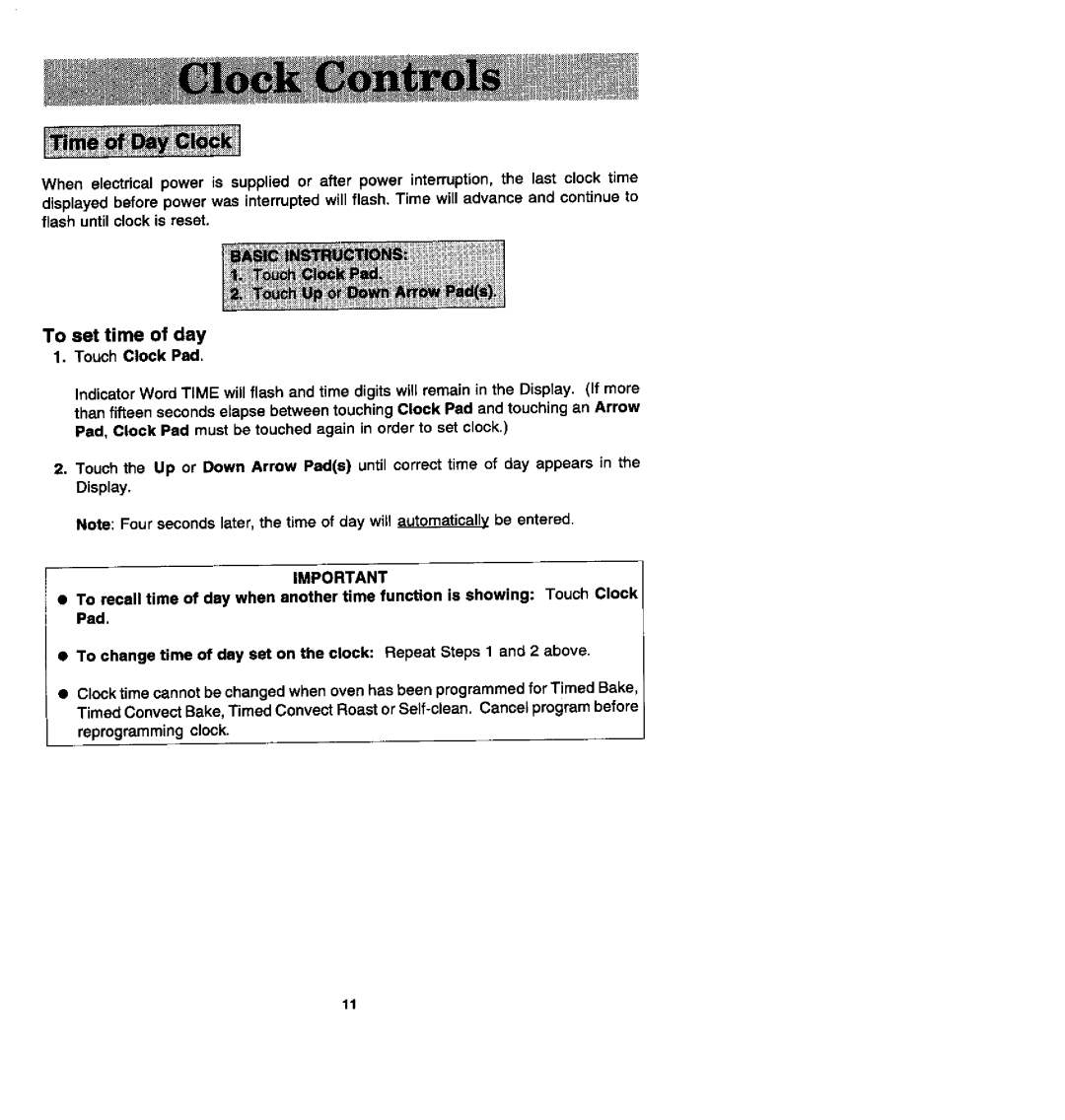 Jenn-Air WM27260, W27200, W27100, WW27110, WW27210, WM27160 manual To set time of day 