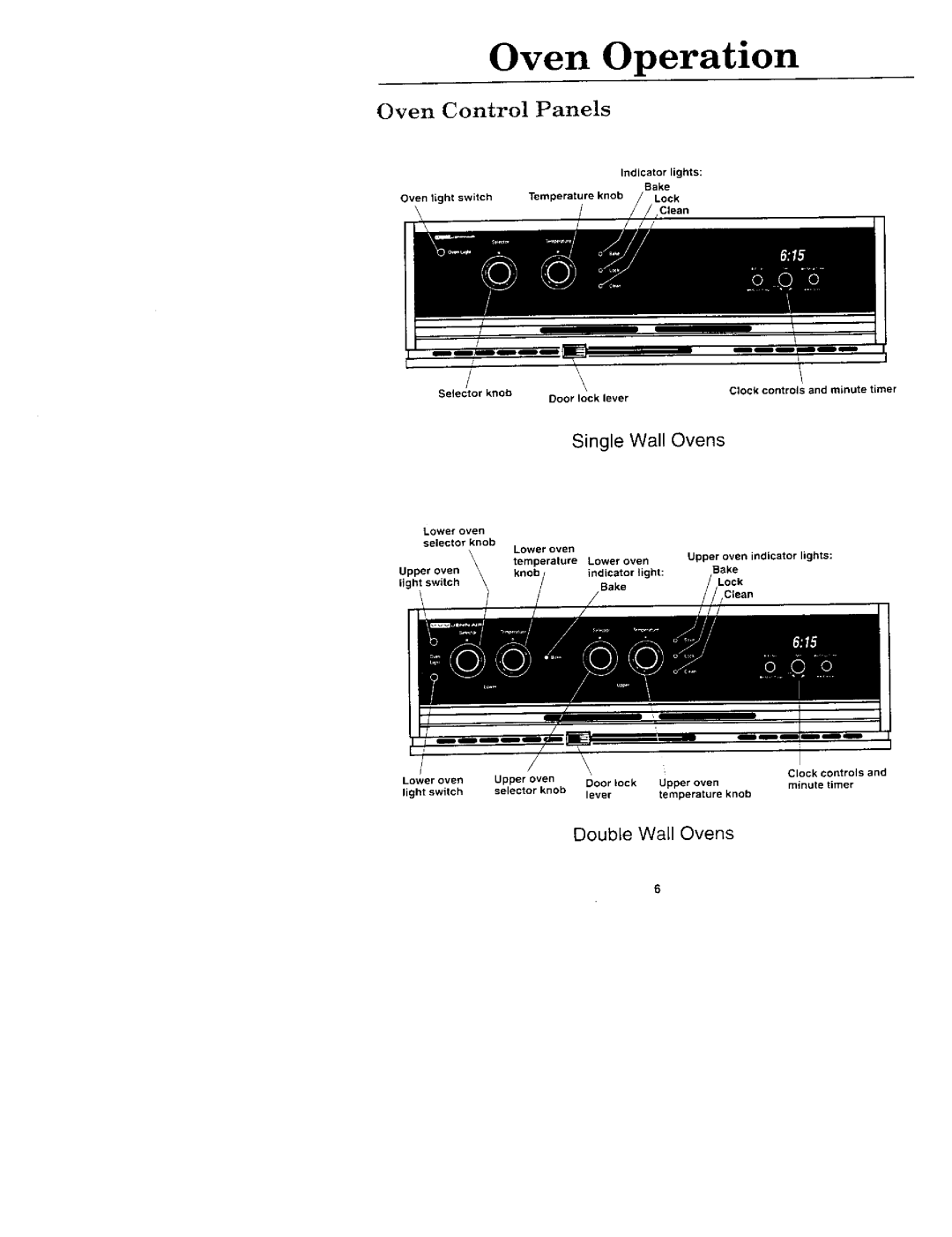 Jenn-Air WM2750, W2450B, W2720, WW2750, WM2720, W2410 manual Oven Operation, Oven Control Panels 