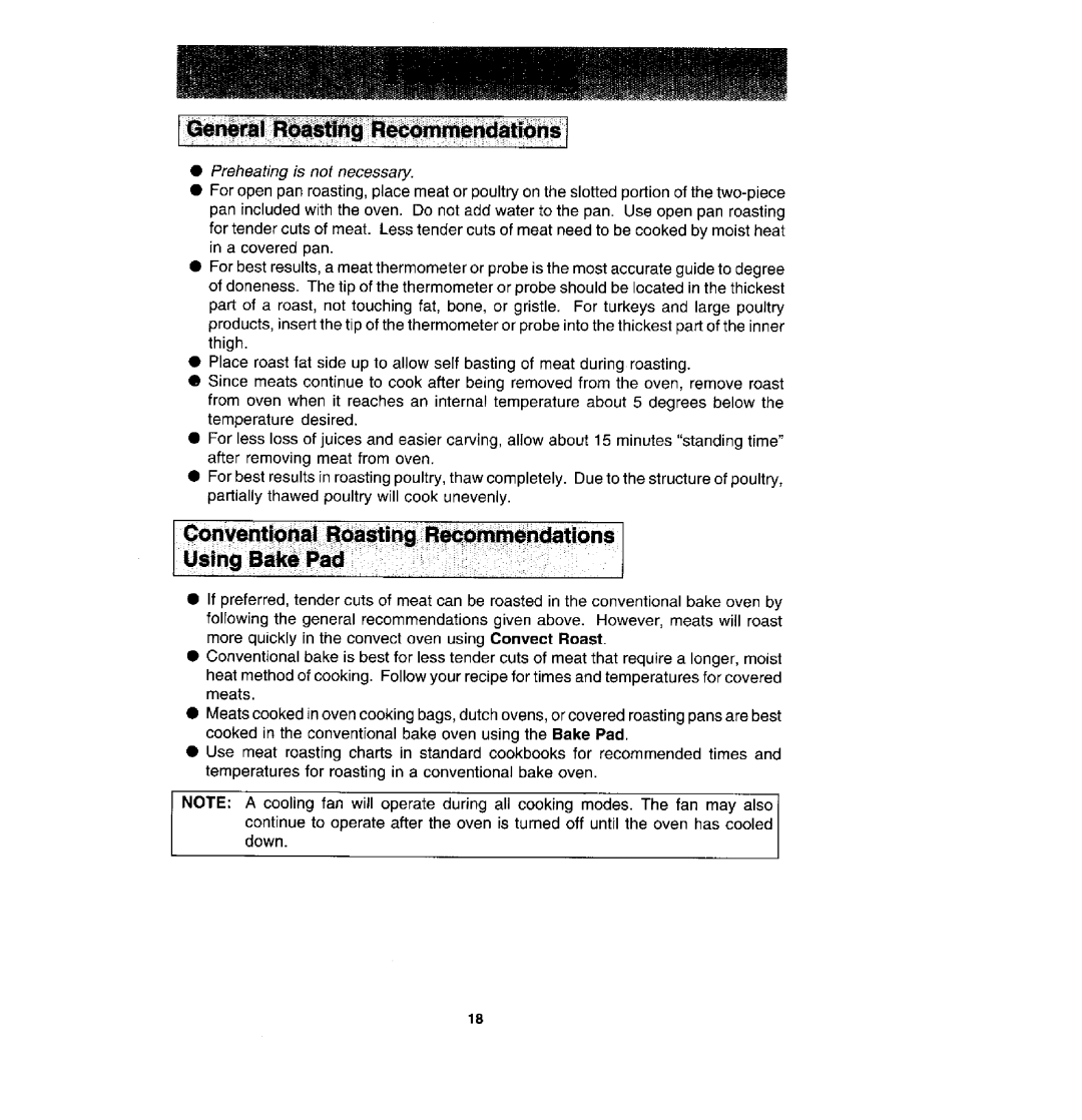 Jenn-Air WM30460, WW30430S, W30400S manual Preheating is not necessary 