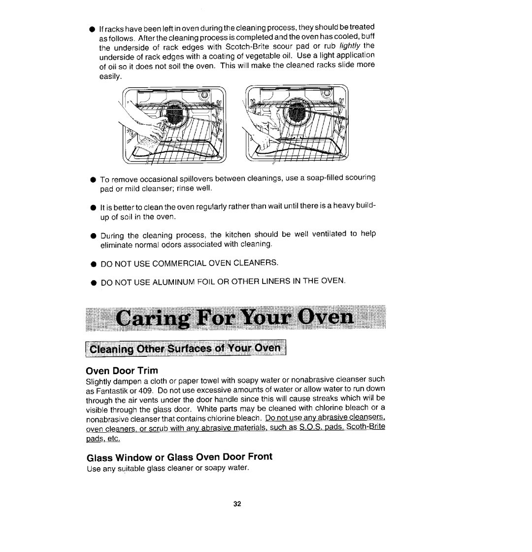 Jenn-Air WW30430S, WM30460, W30400S manual Oven Door Trim, Glass Window or Glass Oven Door Front 