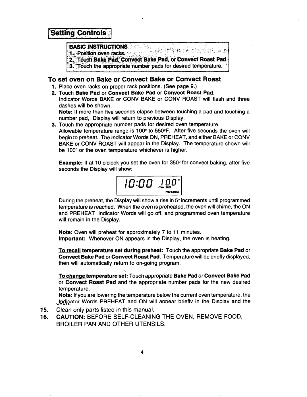 Jenn-Air W30400 manual To set oven on Bake or Convect Bake or Convect Roast, Place oven racks on proper rack positions. See 