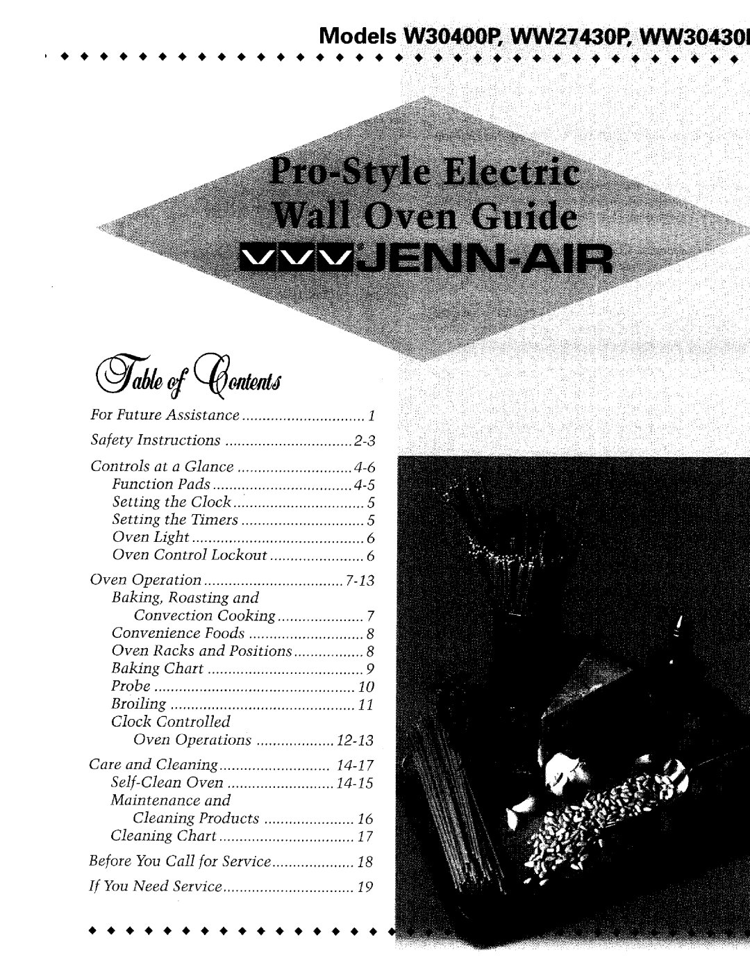 Jenn-Air WM27430P, W30400P manual Models 