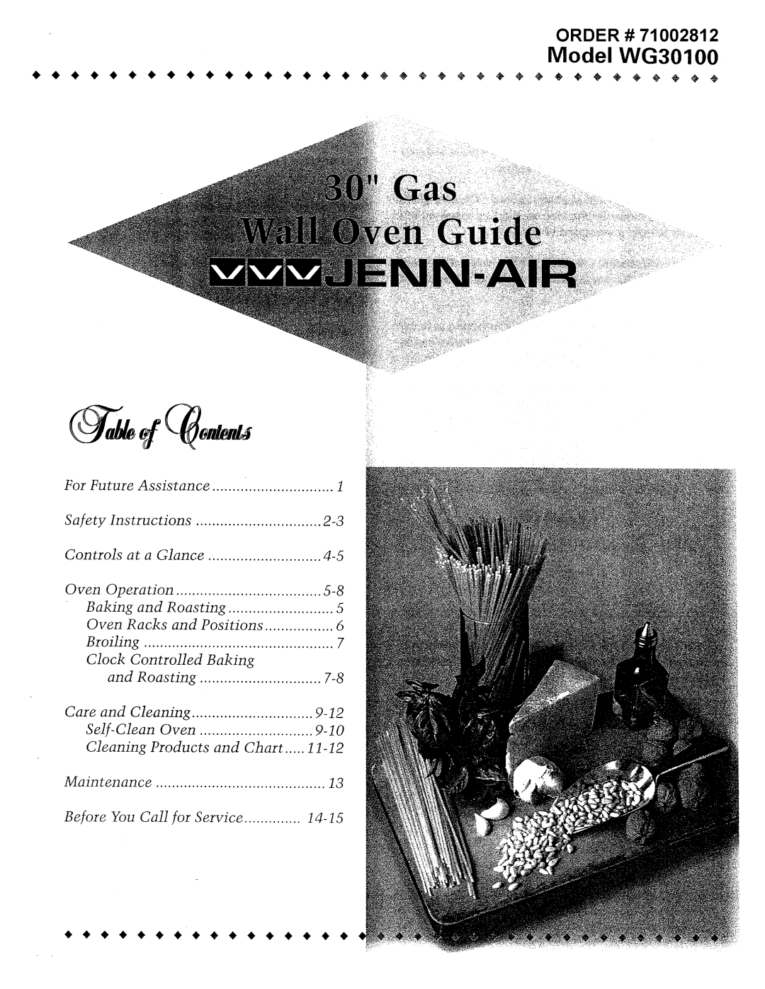 Jenn-Air WG30100 manual 