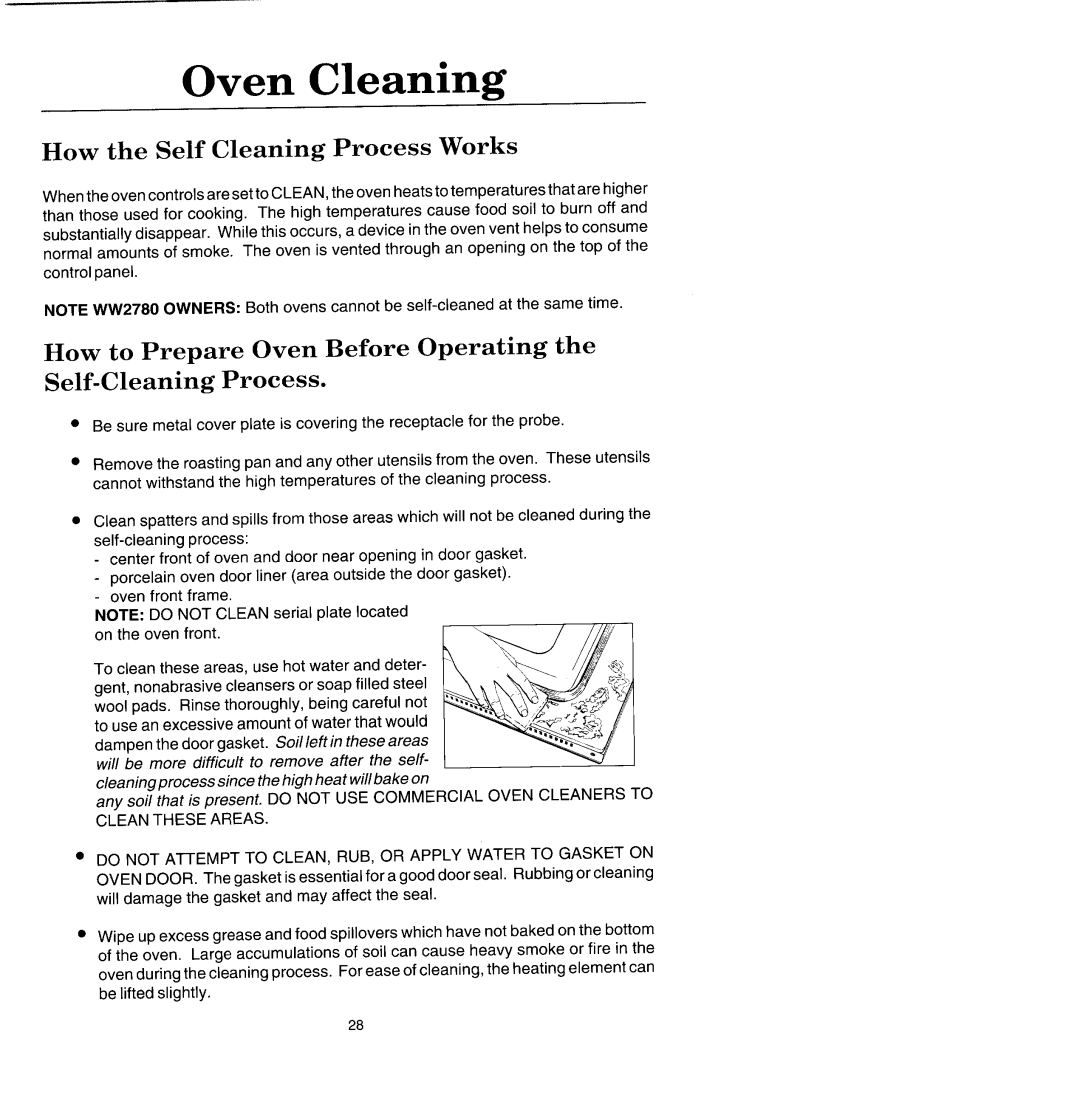 Jenn-Air WW2780, WM2780 manual Oven Cleaning, How the Self Cleaning Process Works 