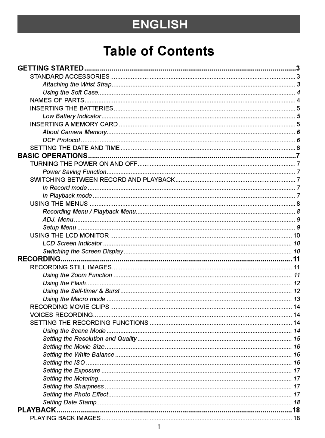 Jenoptik 5.0z3 manual Table of Contents 