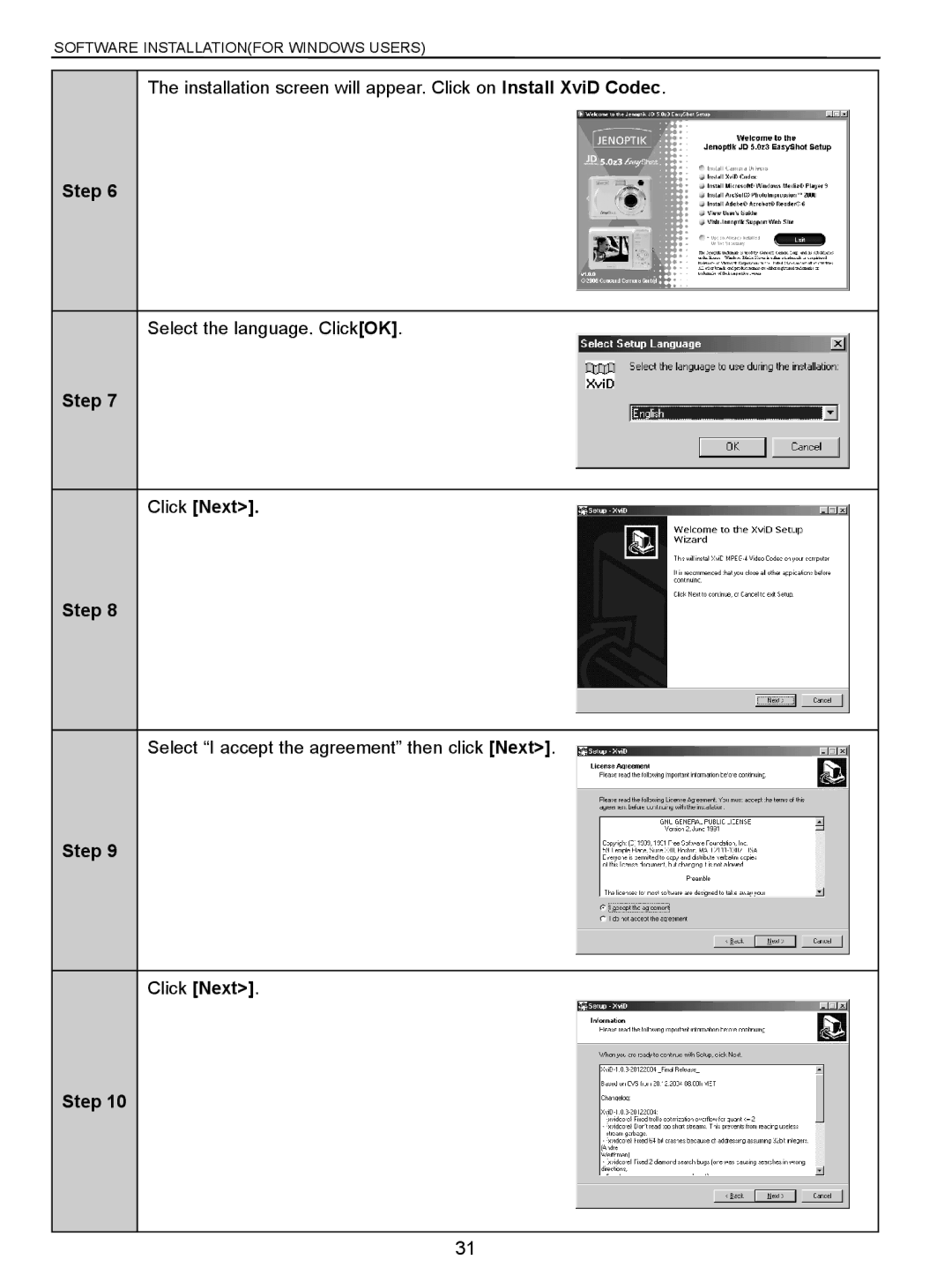 Jenoptik 5.0z3 manual Step Click Next 