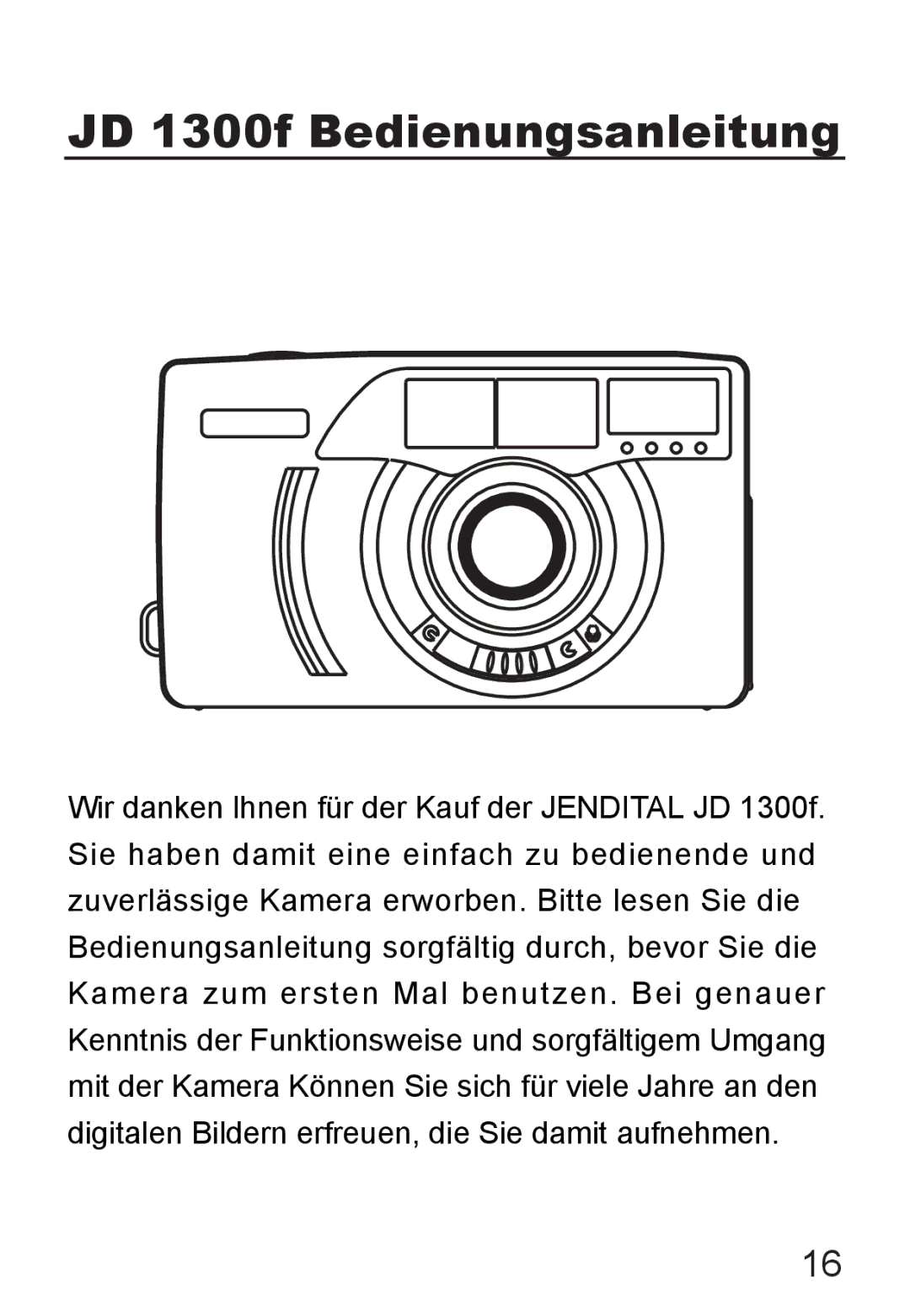 Jenoptik JD 1300F manual JD 1300f Bedienungsanleitung 