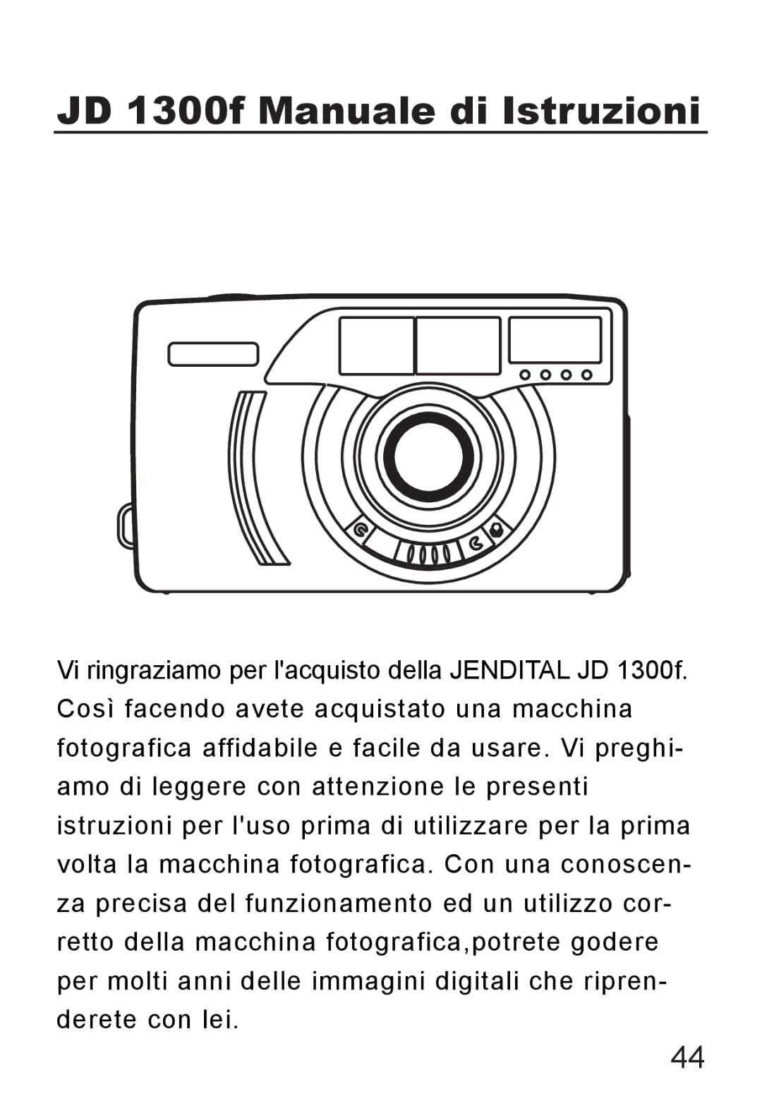 Jenoptik JD 1300F manual JD 1300f Manuale di Istruzioni 