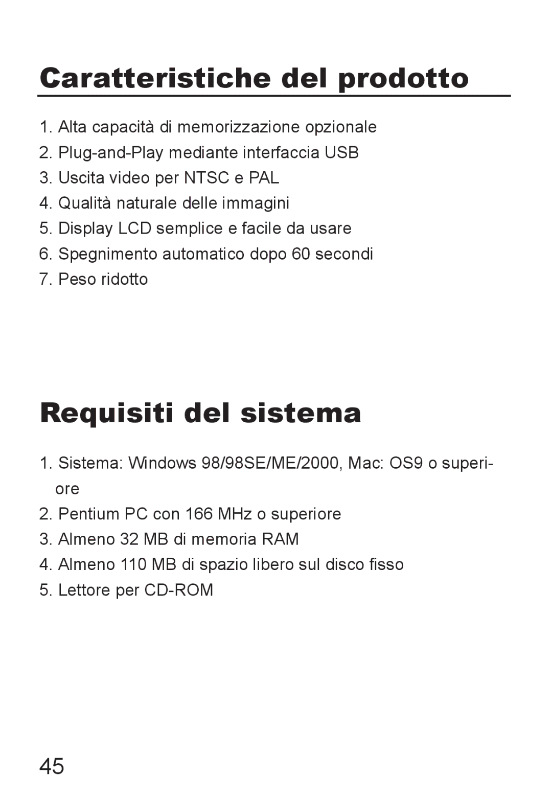 Jenoptik JD 1300F manual Caratteristiche del prodotto, Requisiti del sistema 