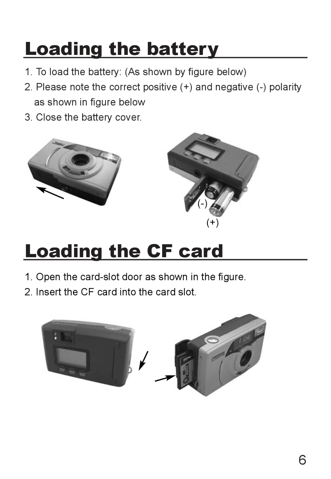 Jenoptik JD 1300F manual Loading the battery 