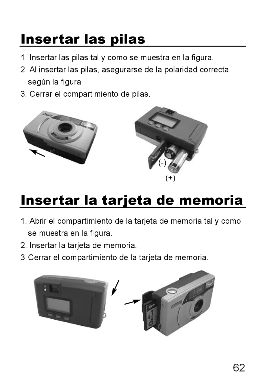 Jenoptik JD 1300F manual Insertar las pilas 