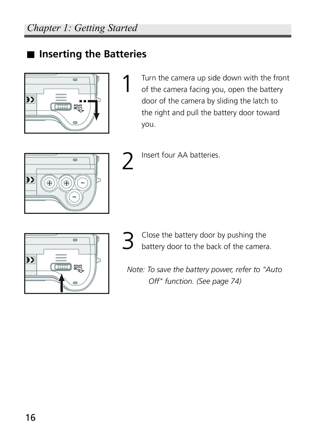 Jenoptik JD 4.1Z8 manual Inserting the Batteries 