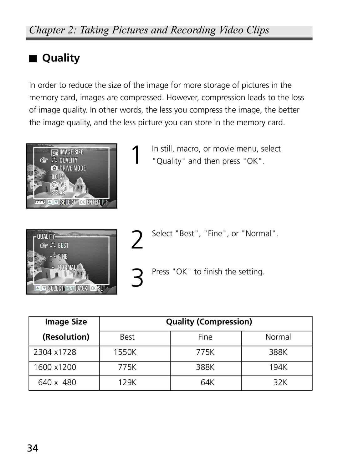 Jenoptik JD 4.1Z8 manual Image Size Quality Compression Resolution 