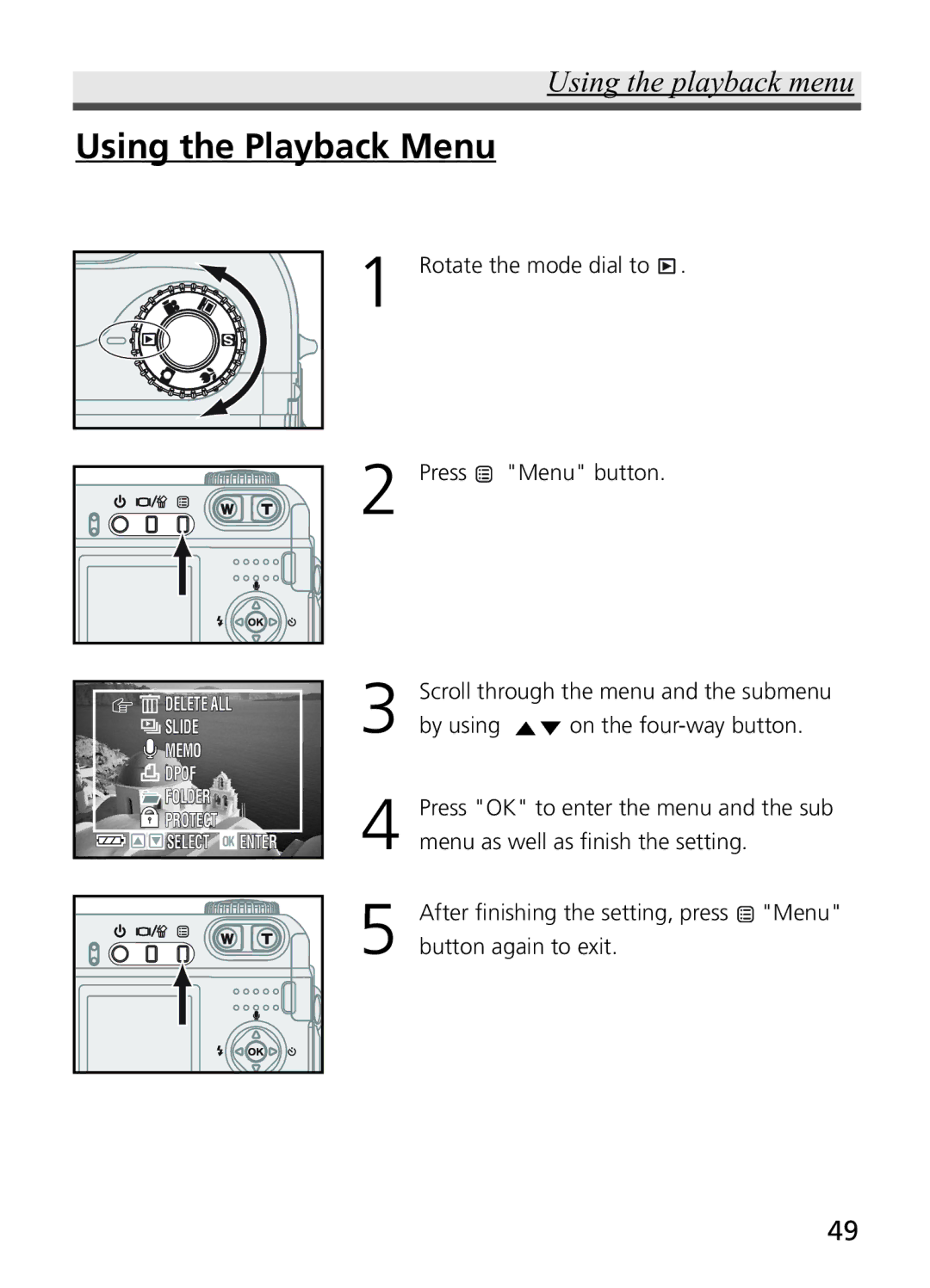 Jenoptik JD 4.1Z8 manual Using the Playback Menu 