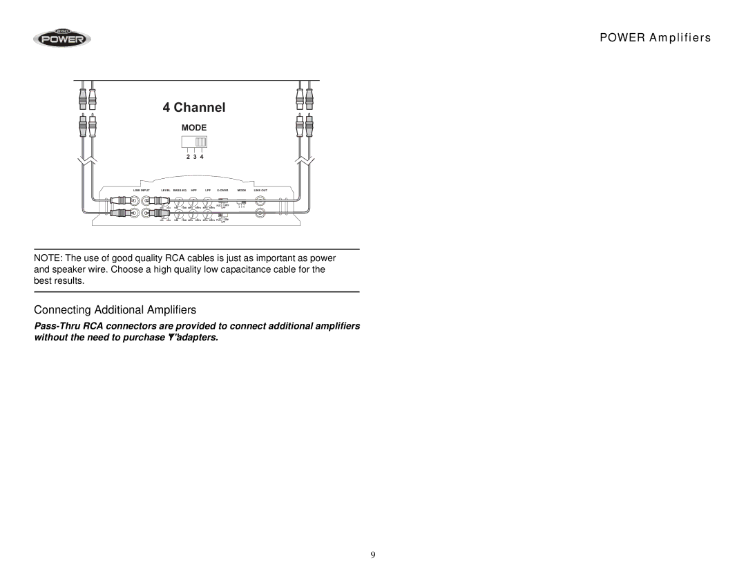 Jensen 920, 900, 1050, 880, 400, 760 operation manual Connecting Additional Amplifiers 