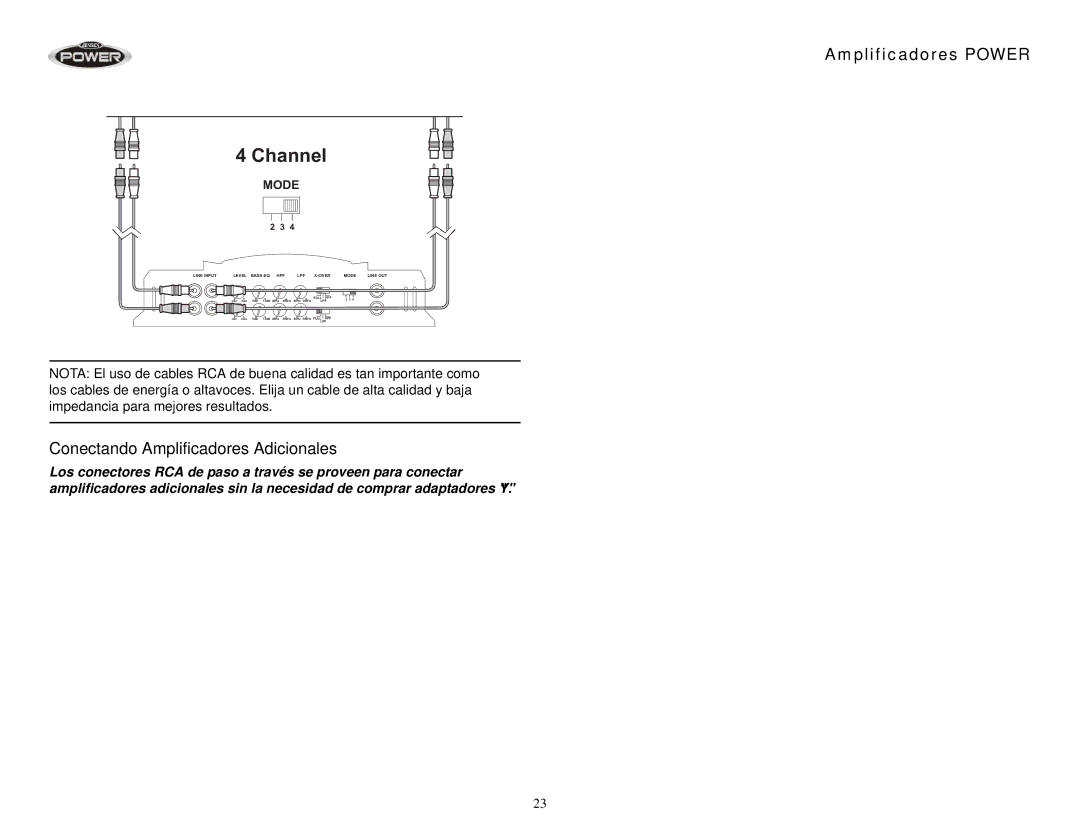 Jensen 1050, 900, 880, 400, 760, 920 operation manual Conectando Amplificadores Adicionales 