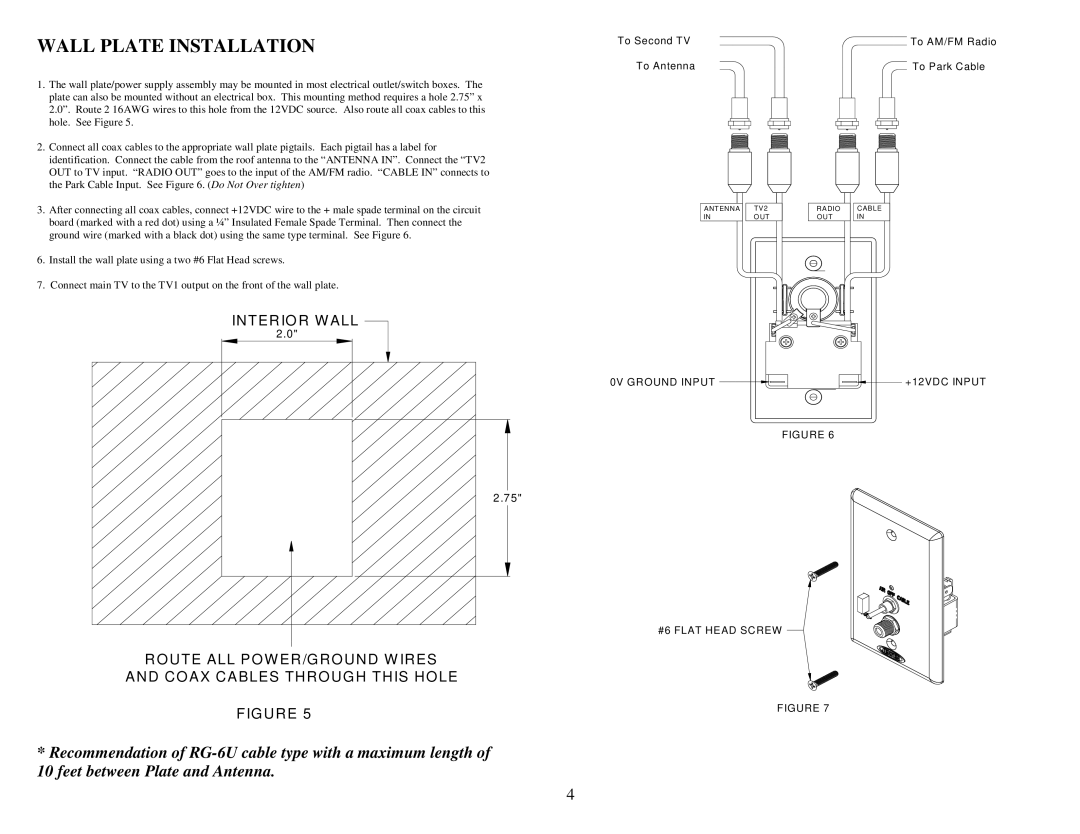 Jensen ANHD20 operation manual Wall Plate Installation 