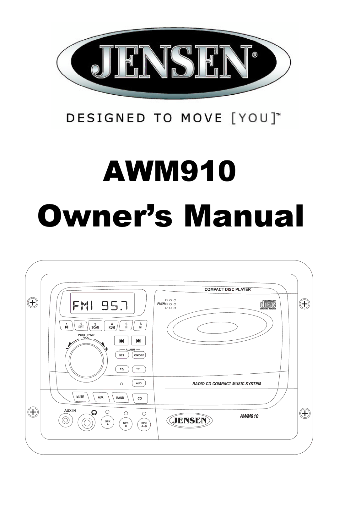 Jensen AWM910 owner manual 