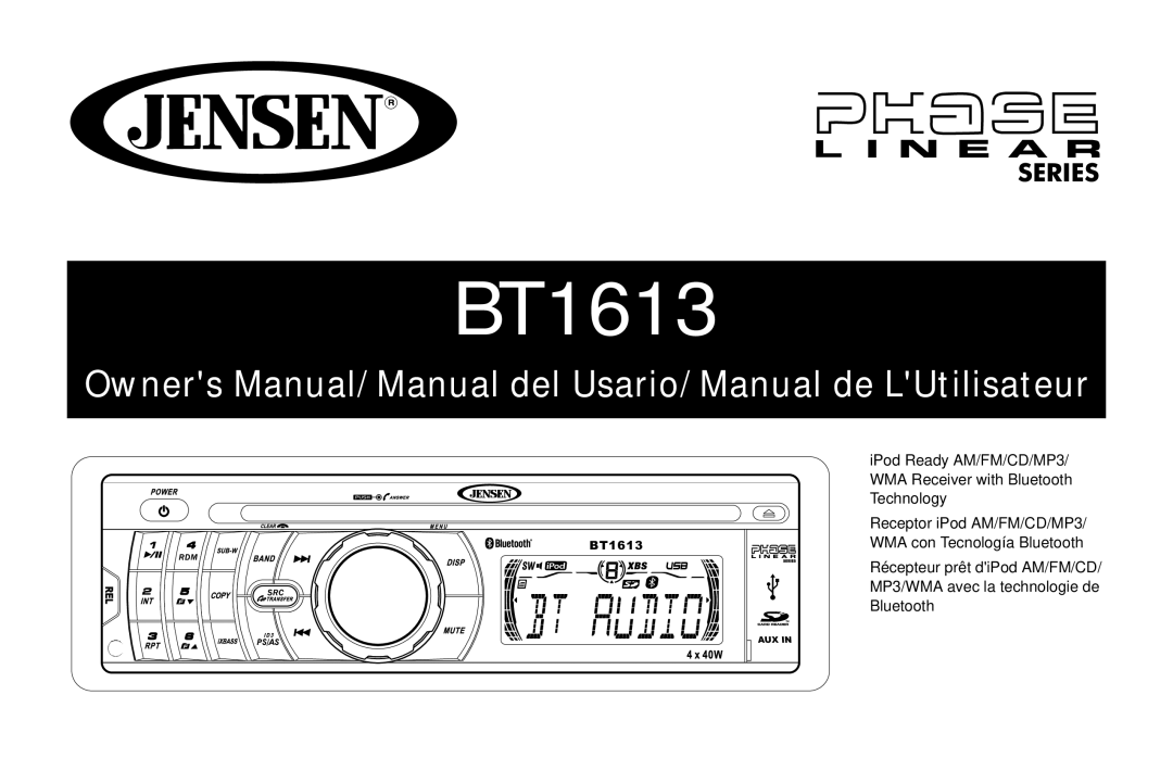 Jensen BT1613 owner manual 