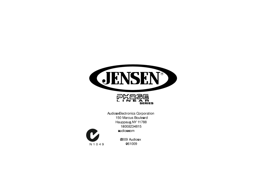 Jensen BT1613 owner manual Series 