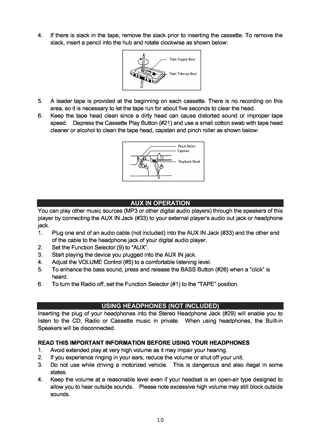 Jensen CD-545 instruction manual 