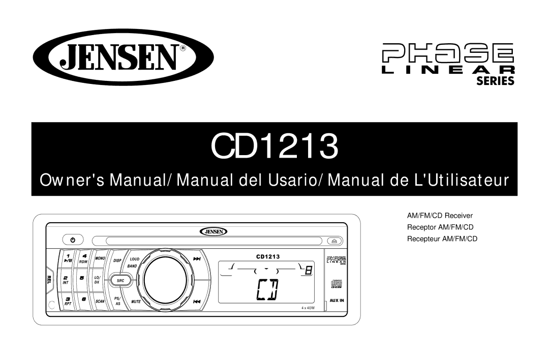 Jensen CD1213 owner manual 