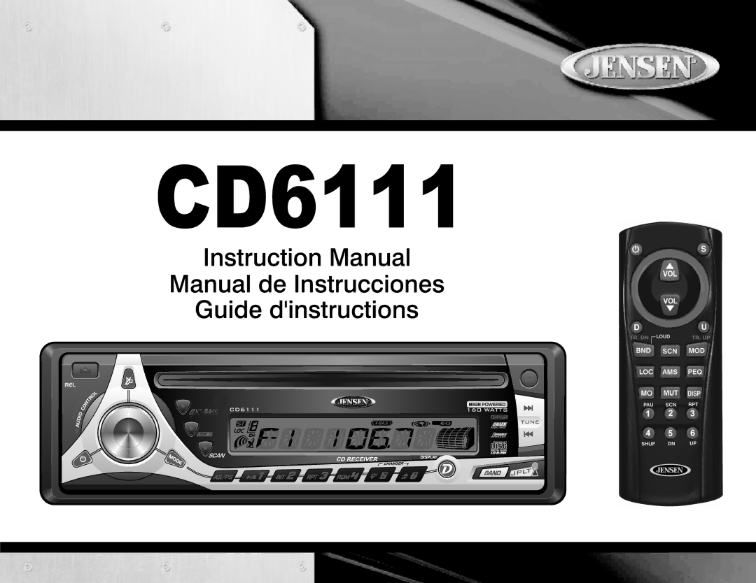 Jensen CD6111 instruction manual 