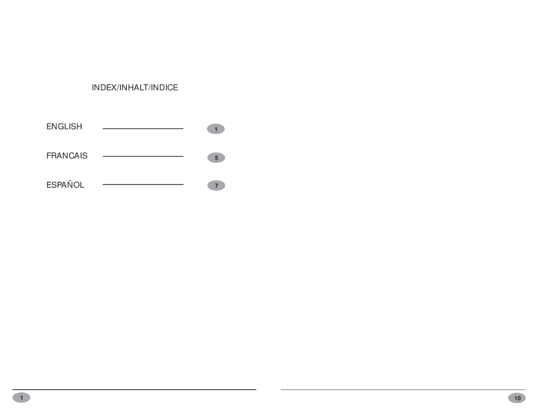 Jensen Champion warranty INDEX/INHALT/INDICE English Francais Español 