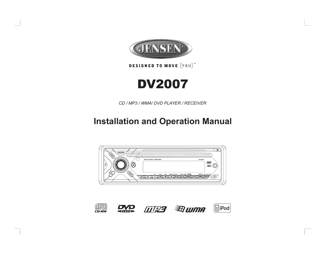 Jensen DV2007 operation manual 