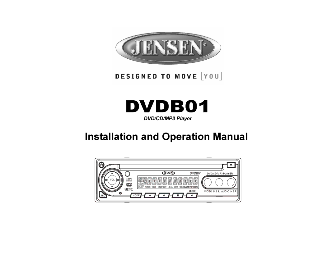 Jensen DVDB01 operation manual 