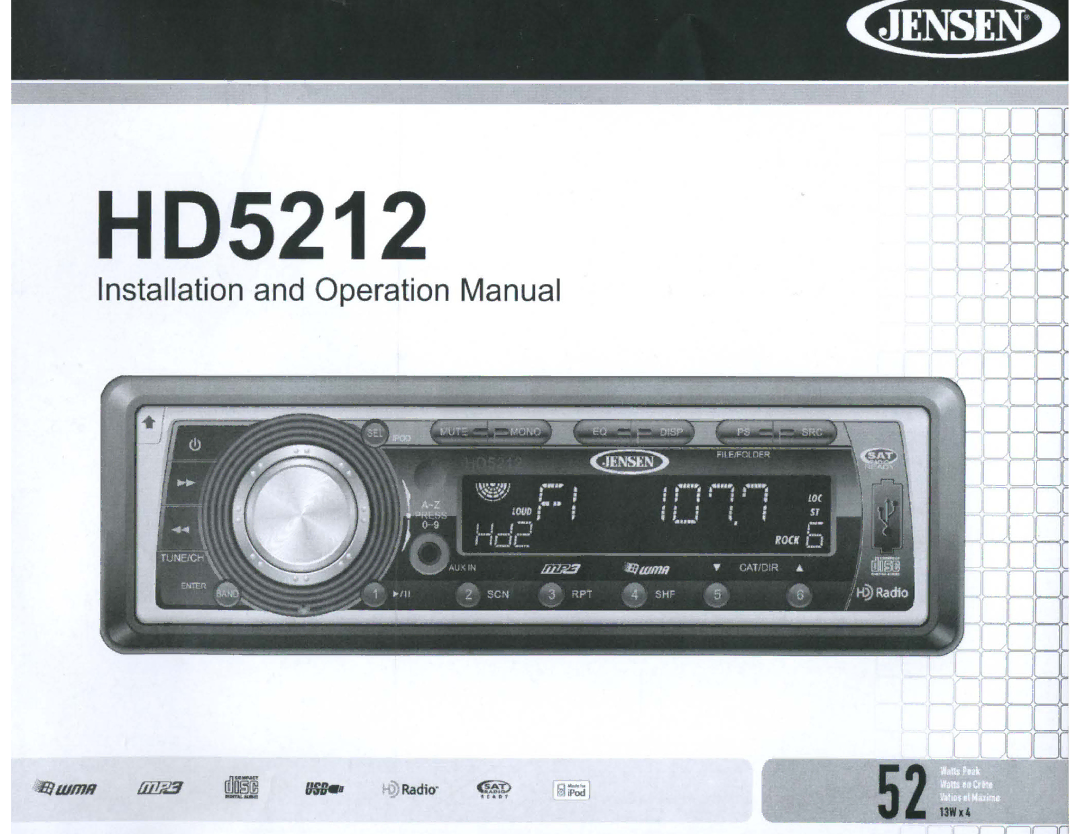 Jensen HD5212 operation manual 