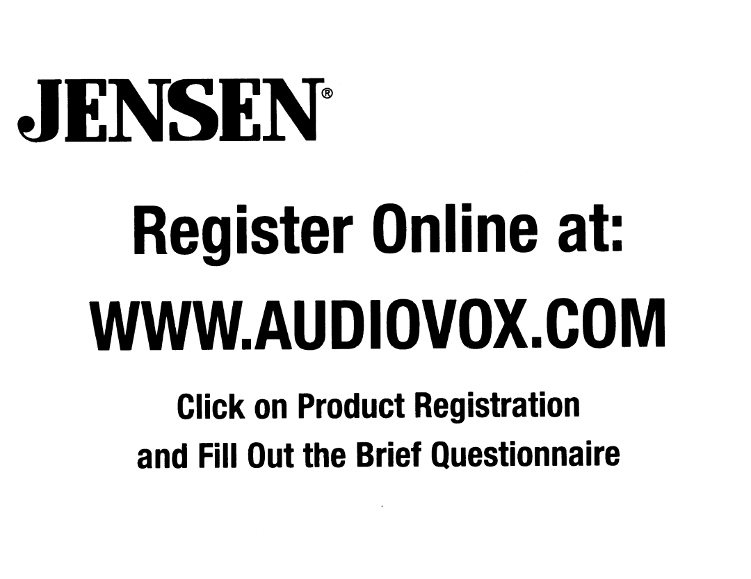 Jensen HD5212 operation manual Register Online at 