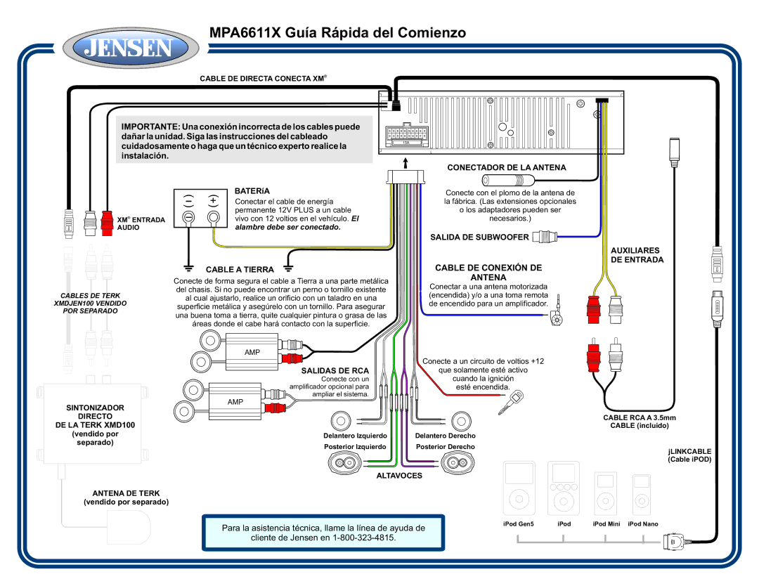 Jensen HD5212 quick start MPA6611X Guía Rápida del Comienzo 