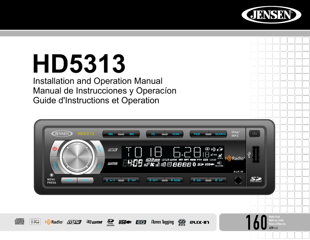 Jensen HD5313IR operation manual 