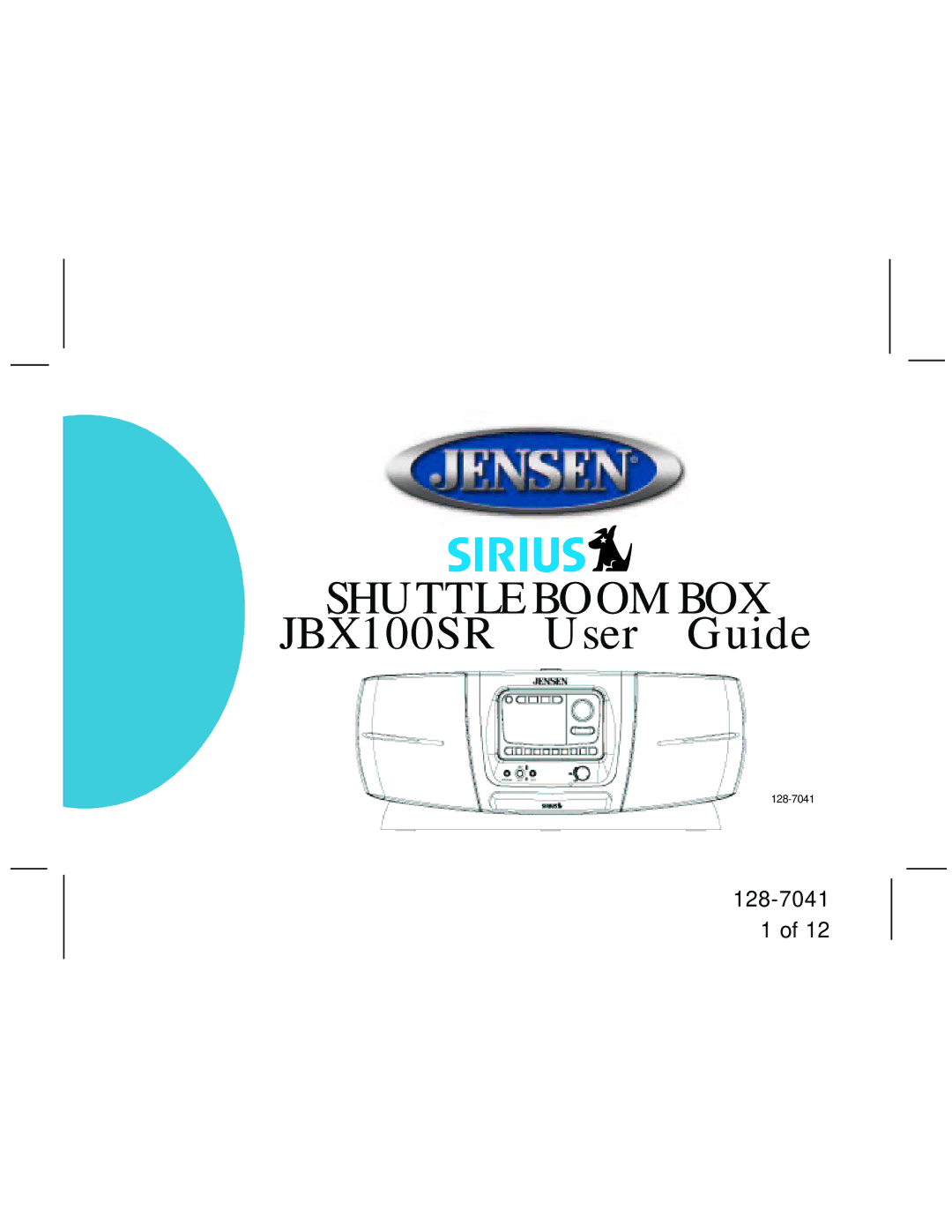 Jensen manual Shuttle Boom BOX JBX100SR User Guide 