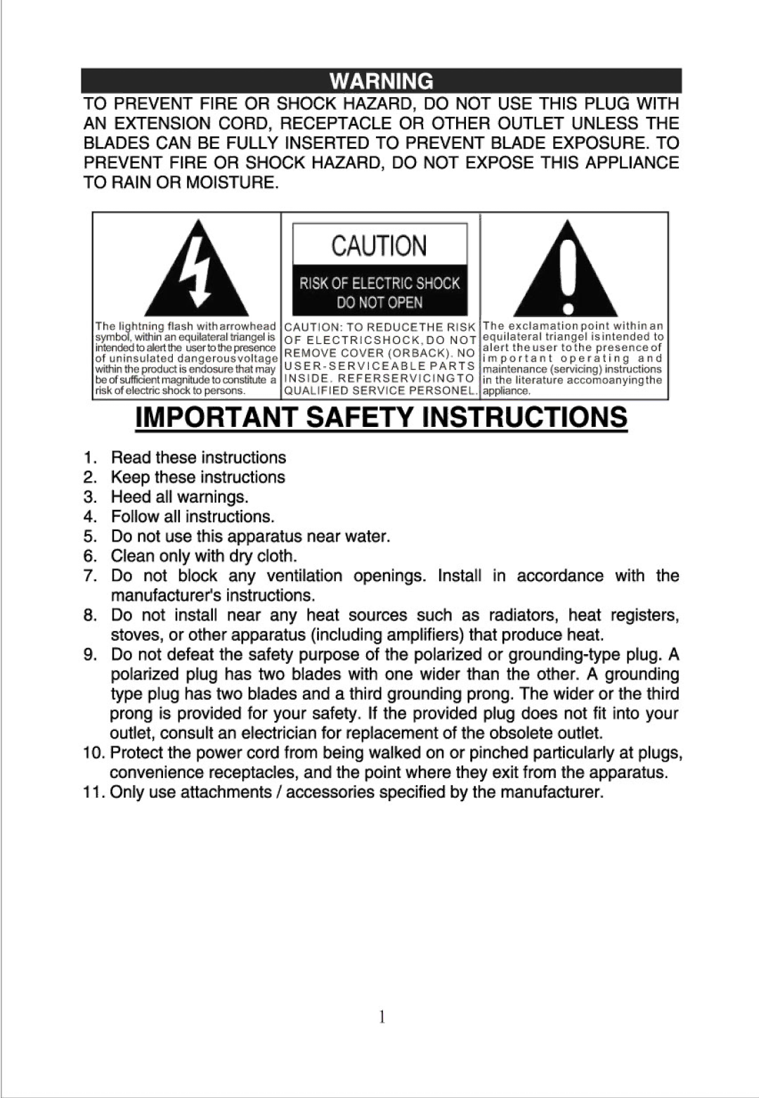 Jensen JCR-150 manual 