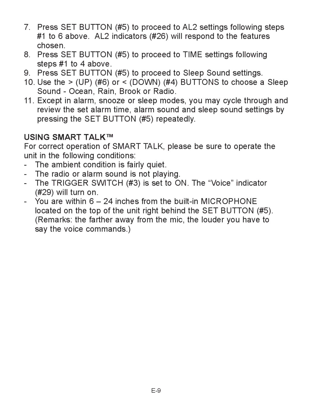 Jensen JCR-290 user manual Using Smart Talk 