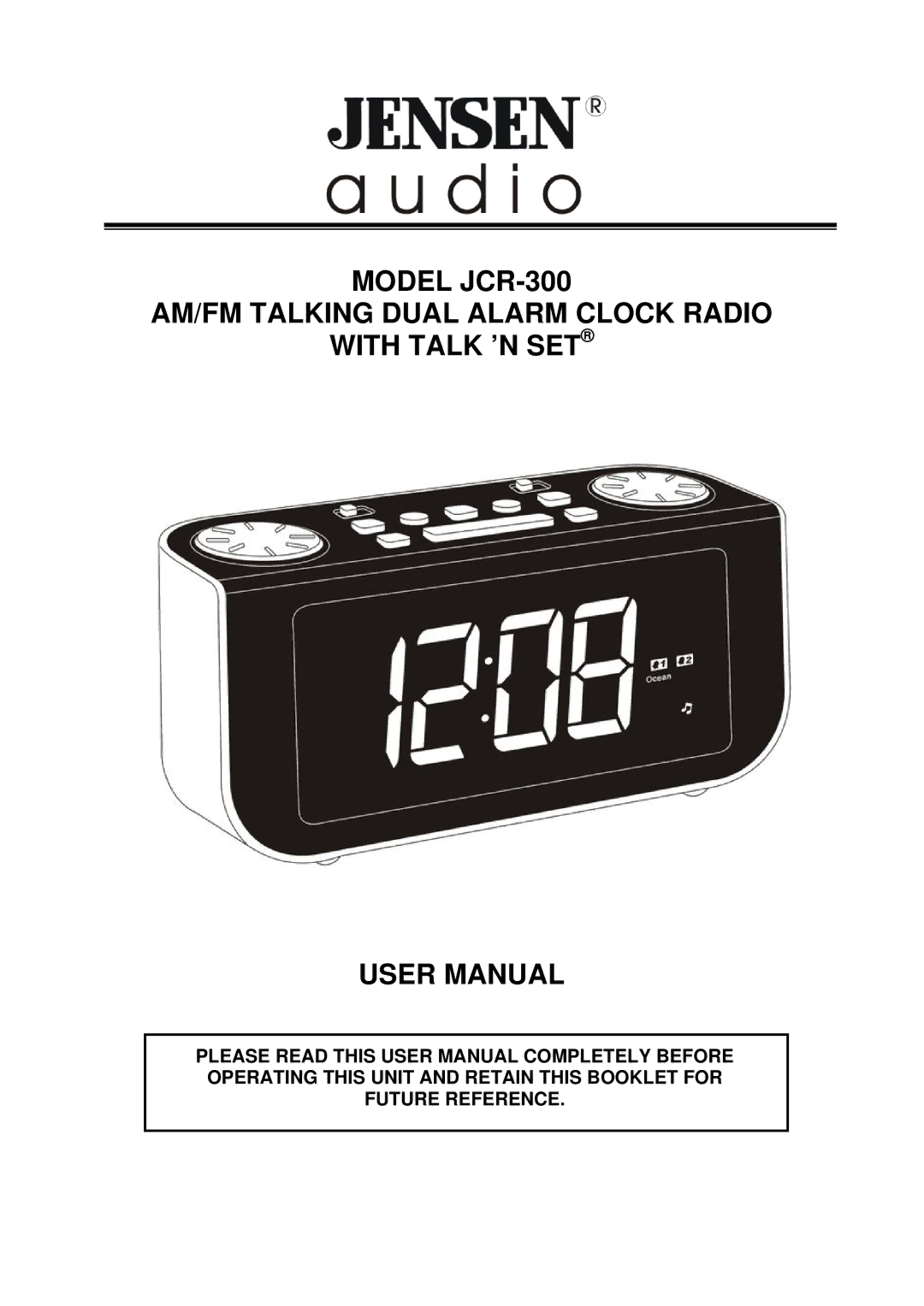 Jensen JCR-300 user manual 