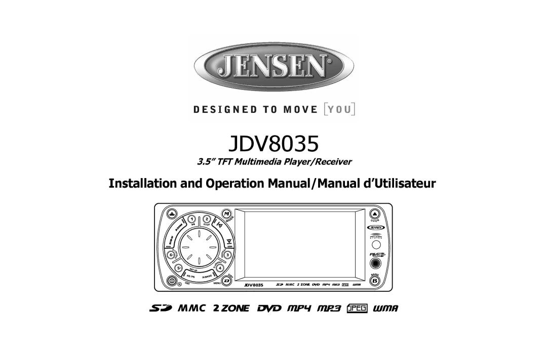 Jensen JDV8035 operation manual 