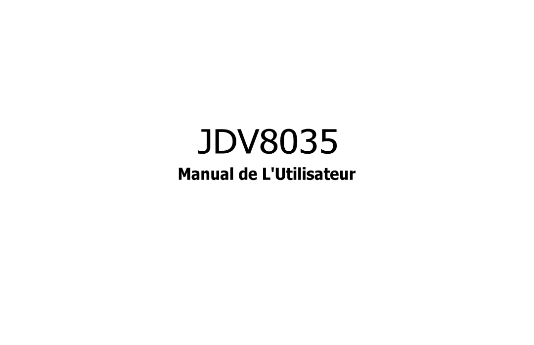 Jensen JDV8035 operation manual 