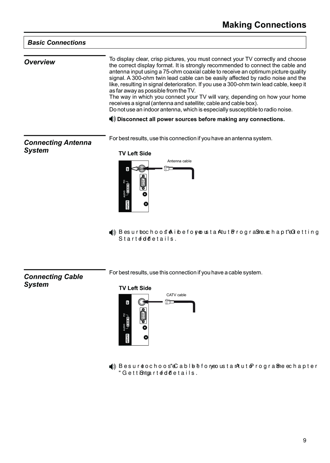 Jensen JE1507DC operation manual Making Connections, Overview Connecting Antenna System, Connecting Cable System 