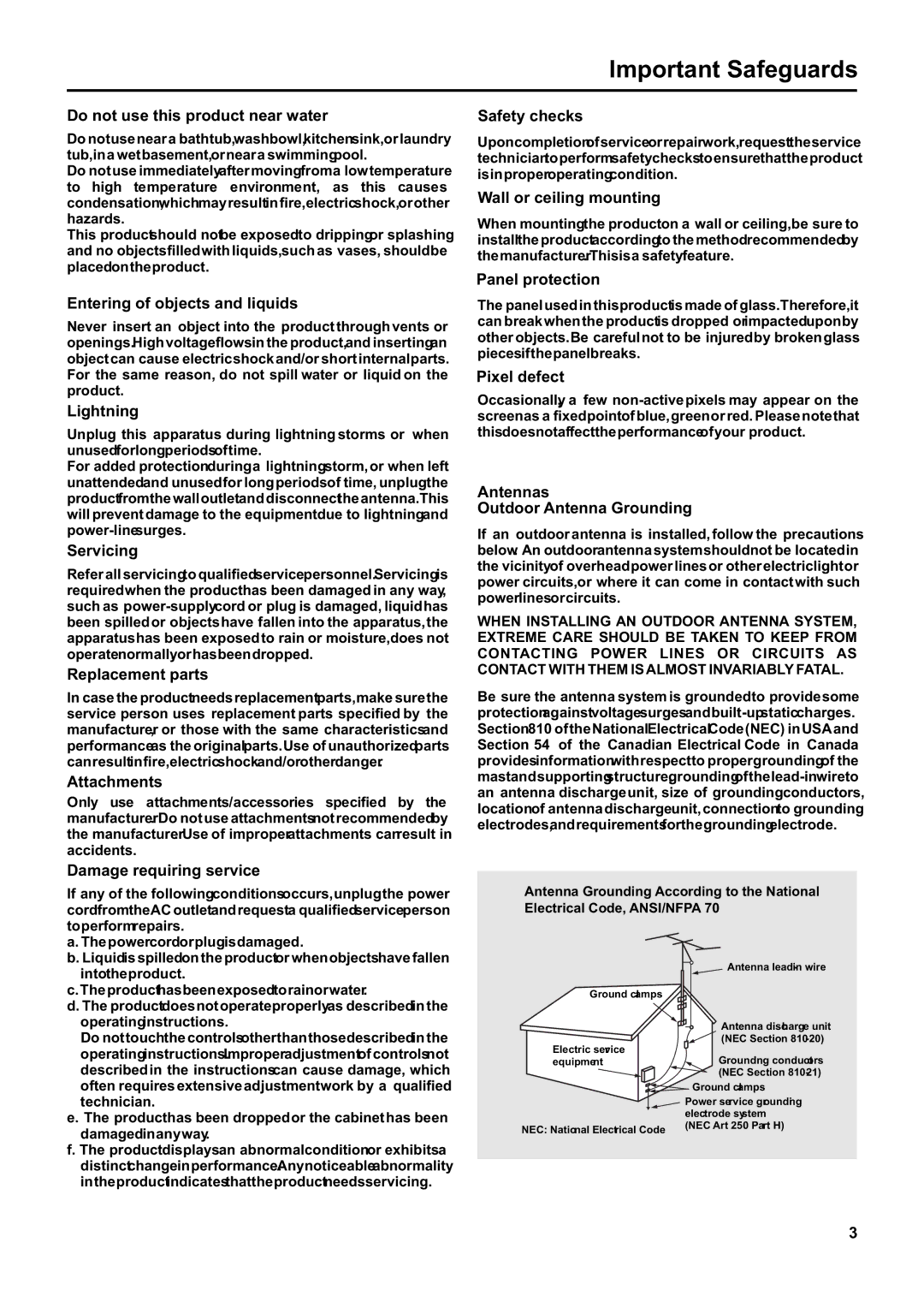 Jensen JE1507DC operation manual Do not use this product near water 