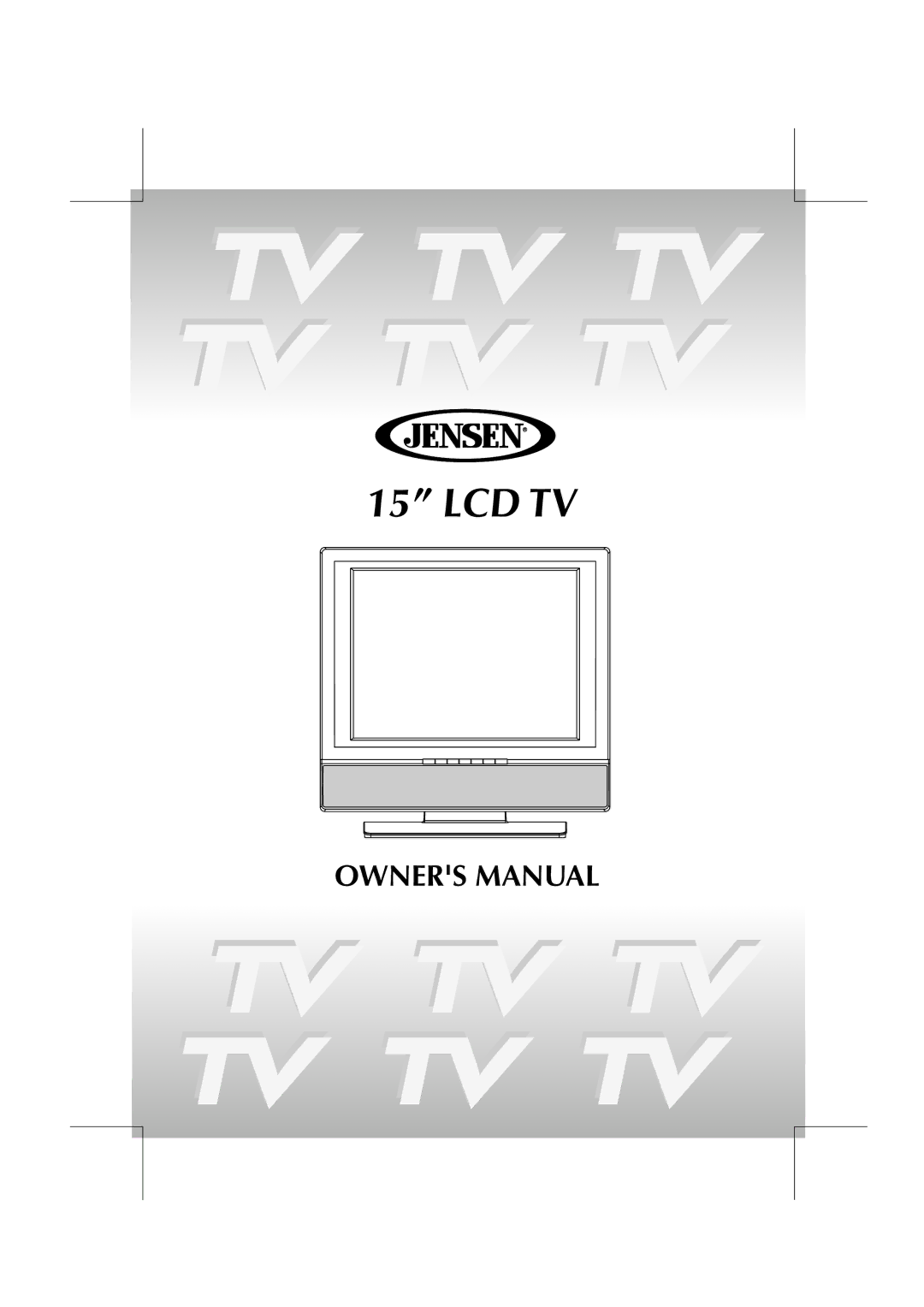 Jensen JE1508 owner manual Lcd Tv 