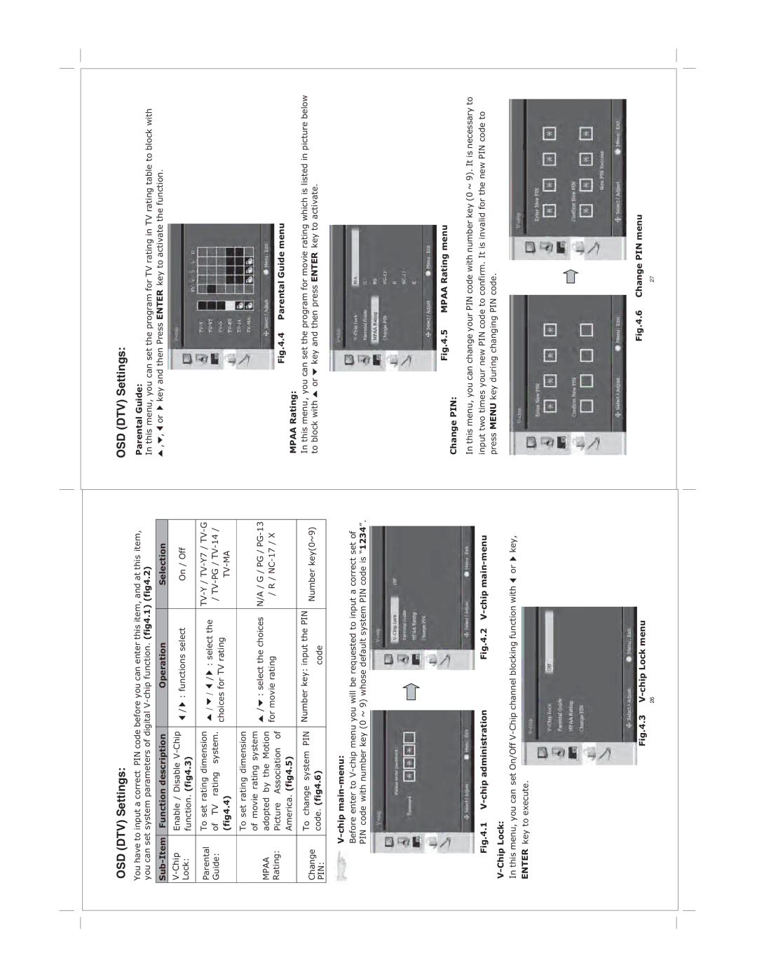 Jensen JE1510 specifications V-chip administration 