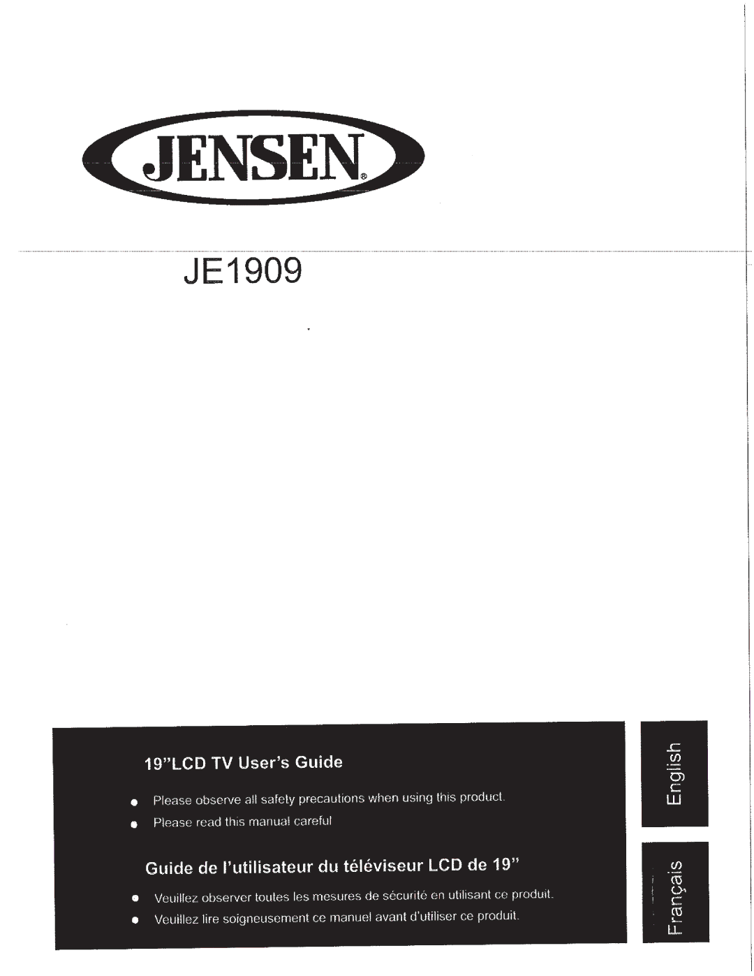 Jensen JE1909 manual 